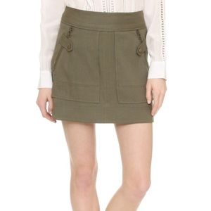 Veronica Beard NWOT Olive Green Linen Cargo Skirt